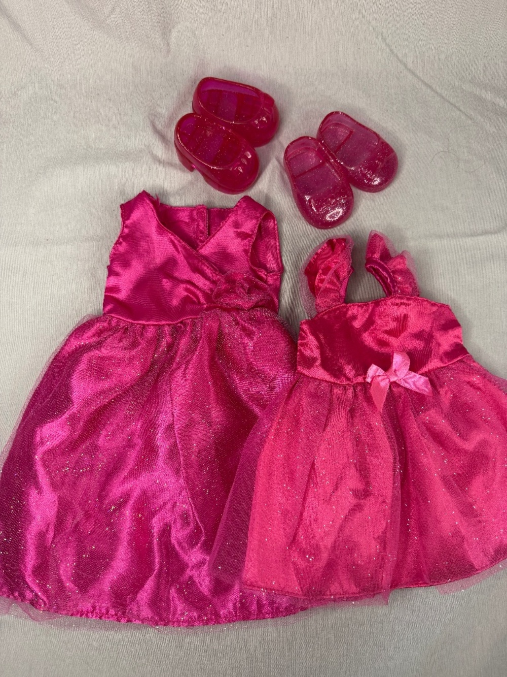 Outfit for 18” Doll – Sparkly Pink Party Dresses w/ Shoes